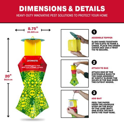 Catchmaster placement tips image demonstrates proper height and wind direction.