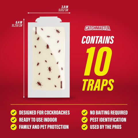 Catchmaster roach trap glue board folded into a tunnel for tight spaces.