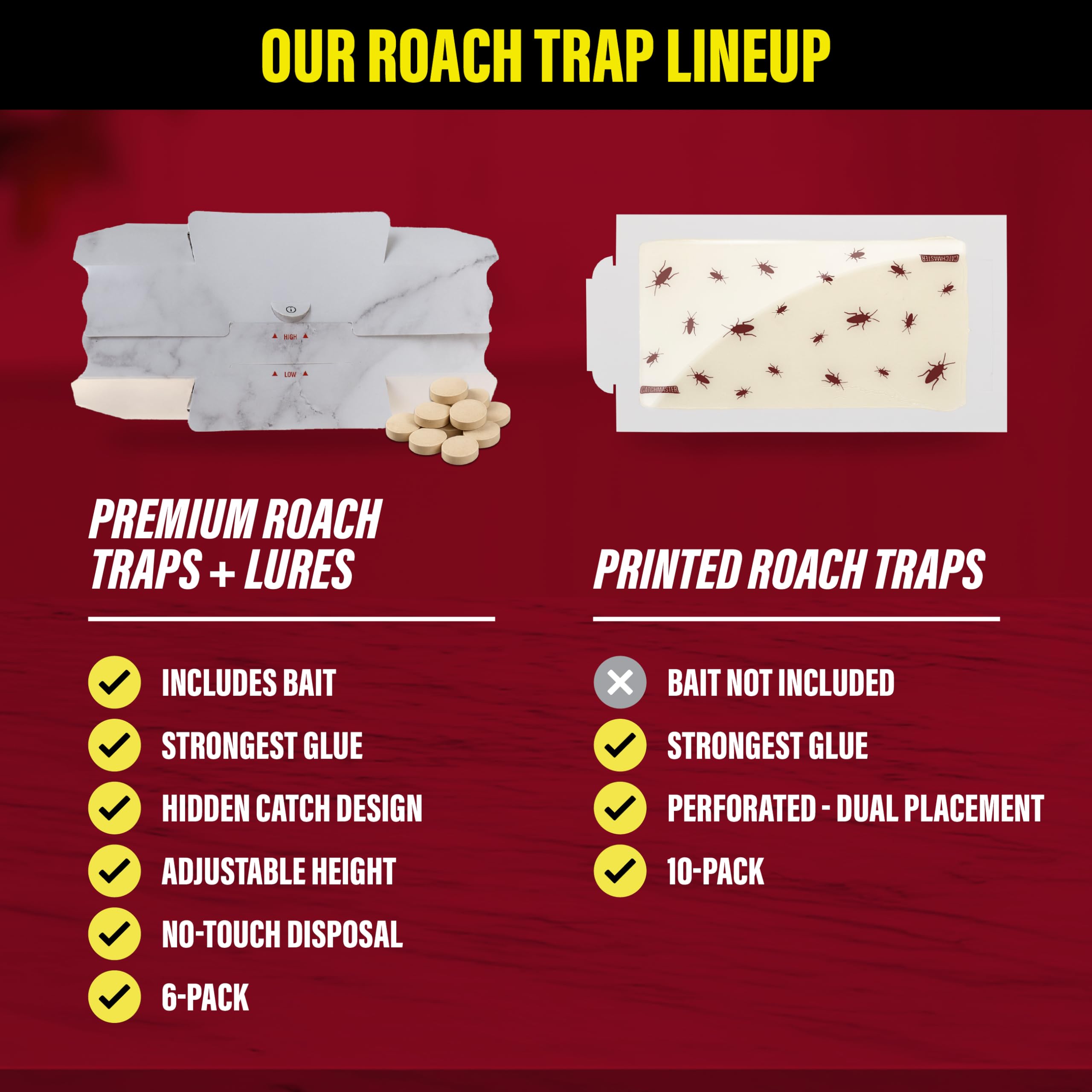 Catchmaster roach trap ready-to-use facilitates quick setup for pest control