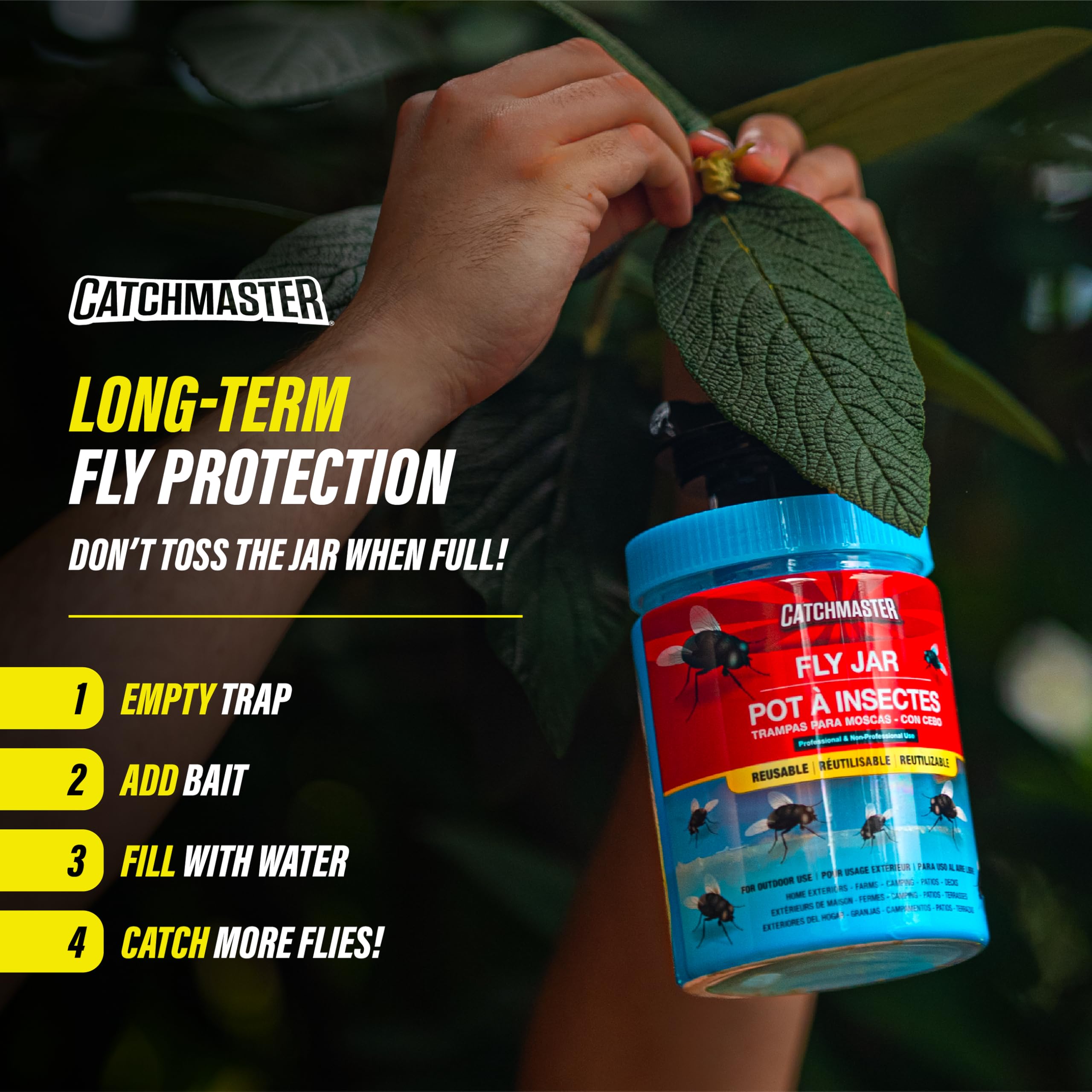 Catchmaster sunny area setup enhances lure effectiveness outdoors
