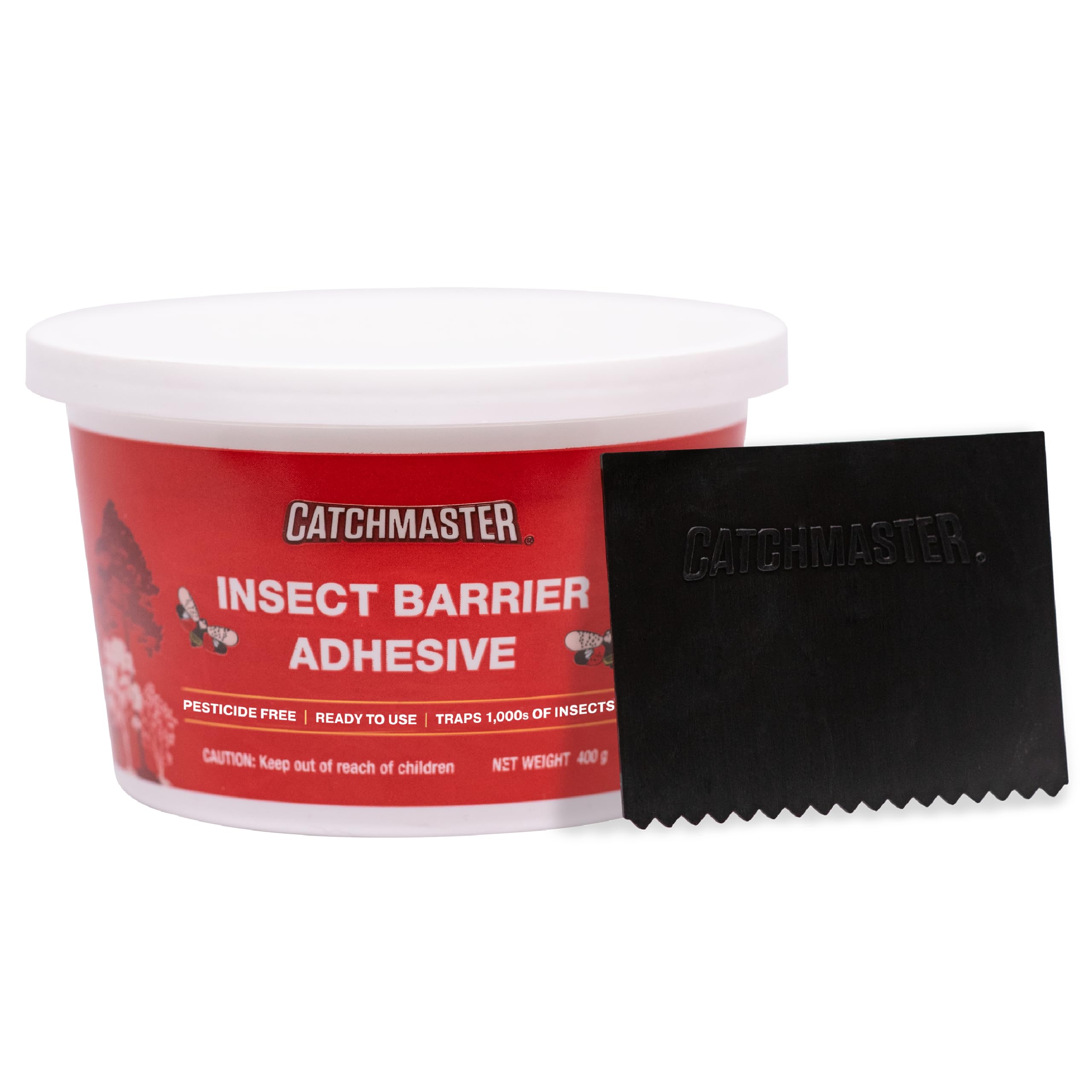 Catchmaster Tree Banding Kit adhesive application on a trunk for pest control