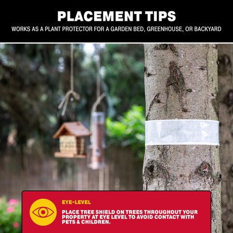 Catchmaster Tree Shield barrier protecting a fruit tree from invading pests