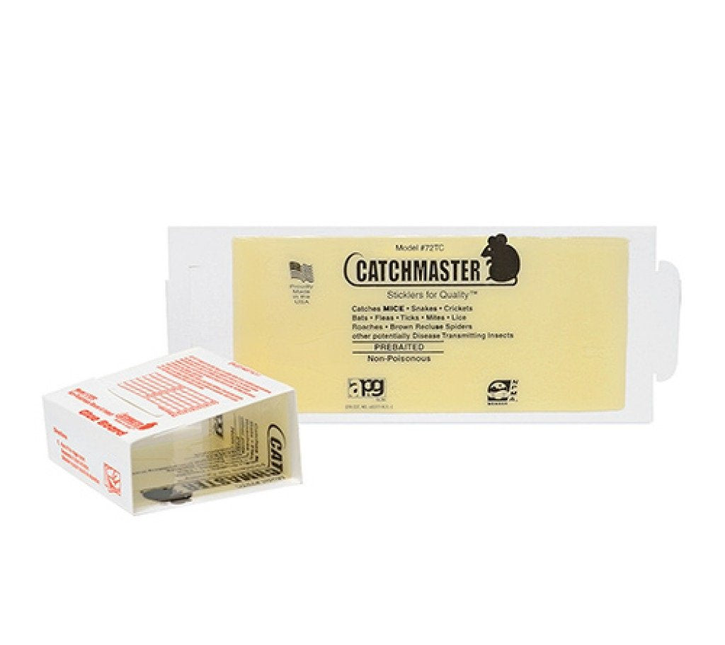 Catchmaster TRTD11386 72TC glue board catching rodents in tight spaces behind furniture