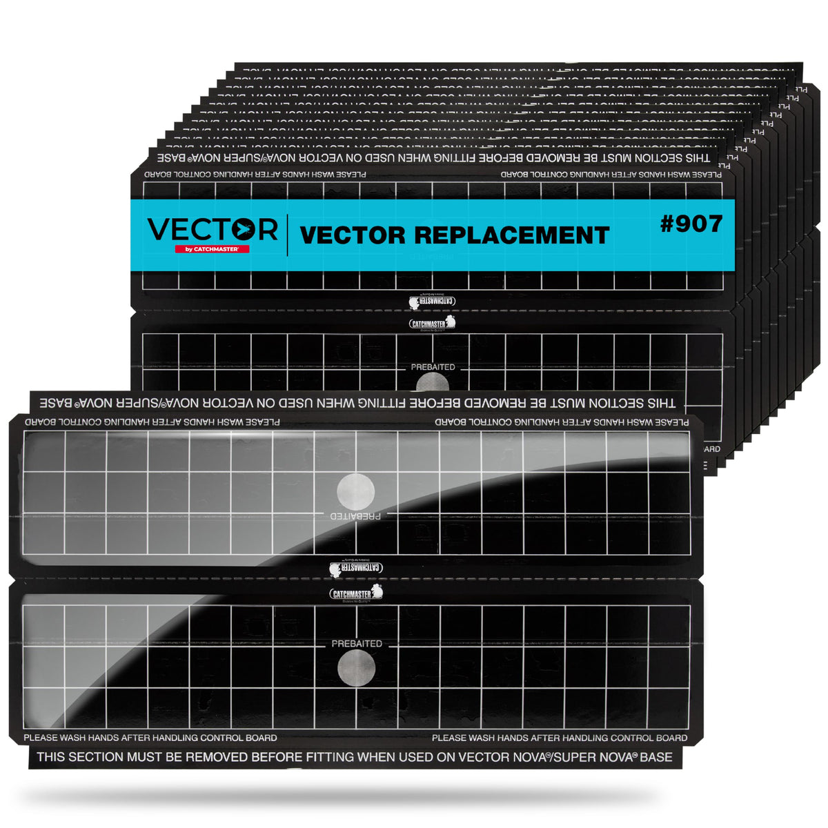 Catchmaster Vector discreet black glue trap refills in a dining-area setup for hidden pest control