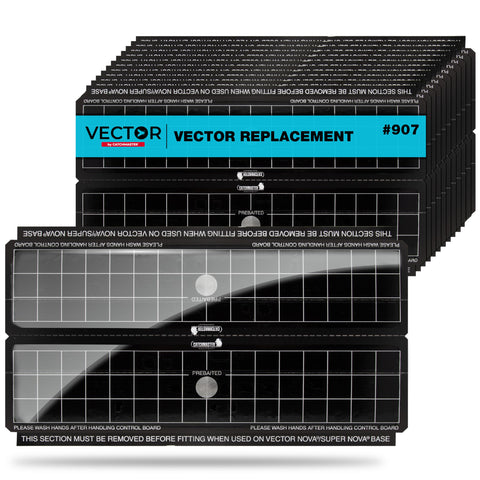 Catchmaster Vector discreet black glue trap refills in a dining-area setup for hidden pest control