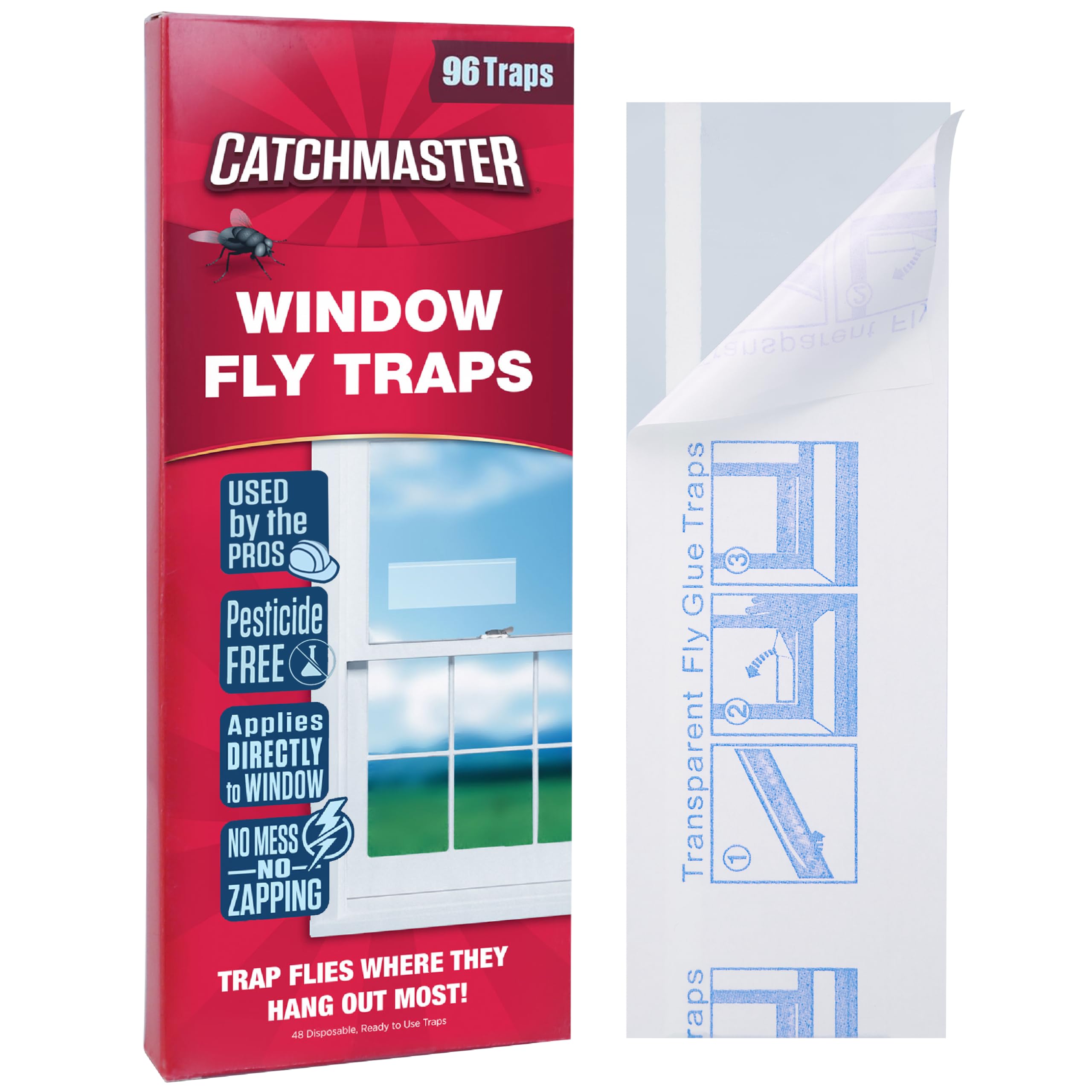 Catchmaster window traps setup demonstrates easy, mess-free placement for seasonal indoor pest control.