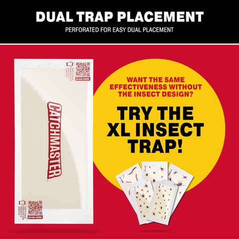 Catchmaster XL glue traps placed along a wall for discreet pest capture.