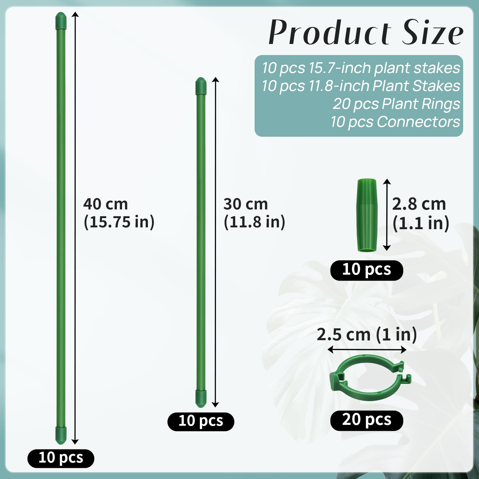 Catephe clip retainers securing plant stems on stakes