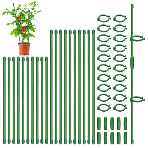 Catephe plant stakes kit showing 12 and 16 inch options for adjustable support