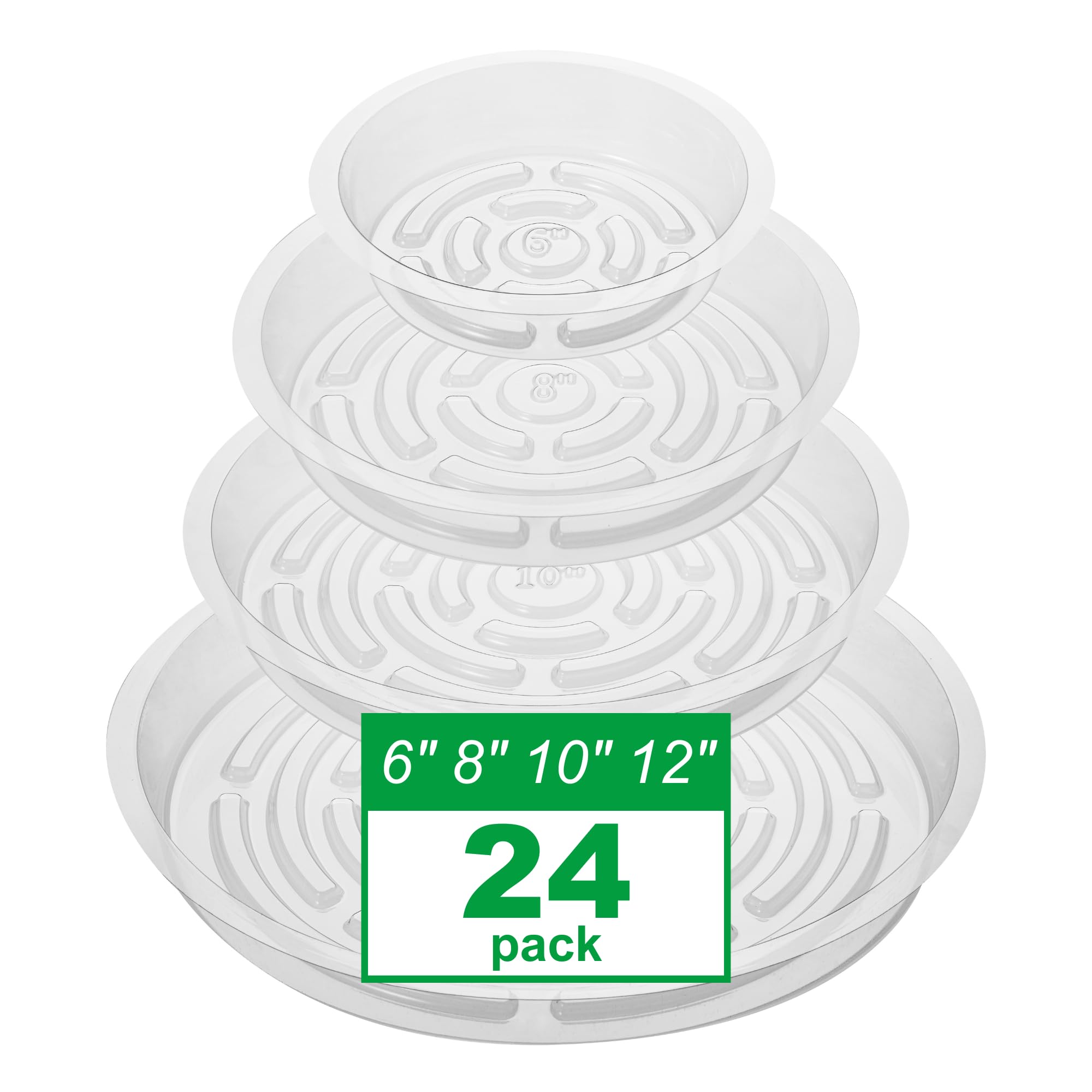 CATIFLIN clear plant saucers six-inch set protects indoor surfaces from water