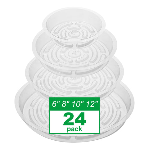 CATIFLIN clear plant saucers six-inch set protects indoor surfaces from water