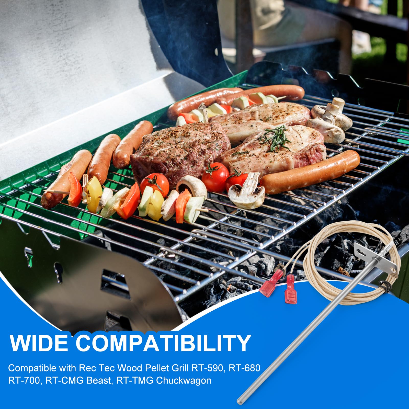 Catilon stainless steel RTD probe assembly for durable high-heat use