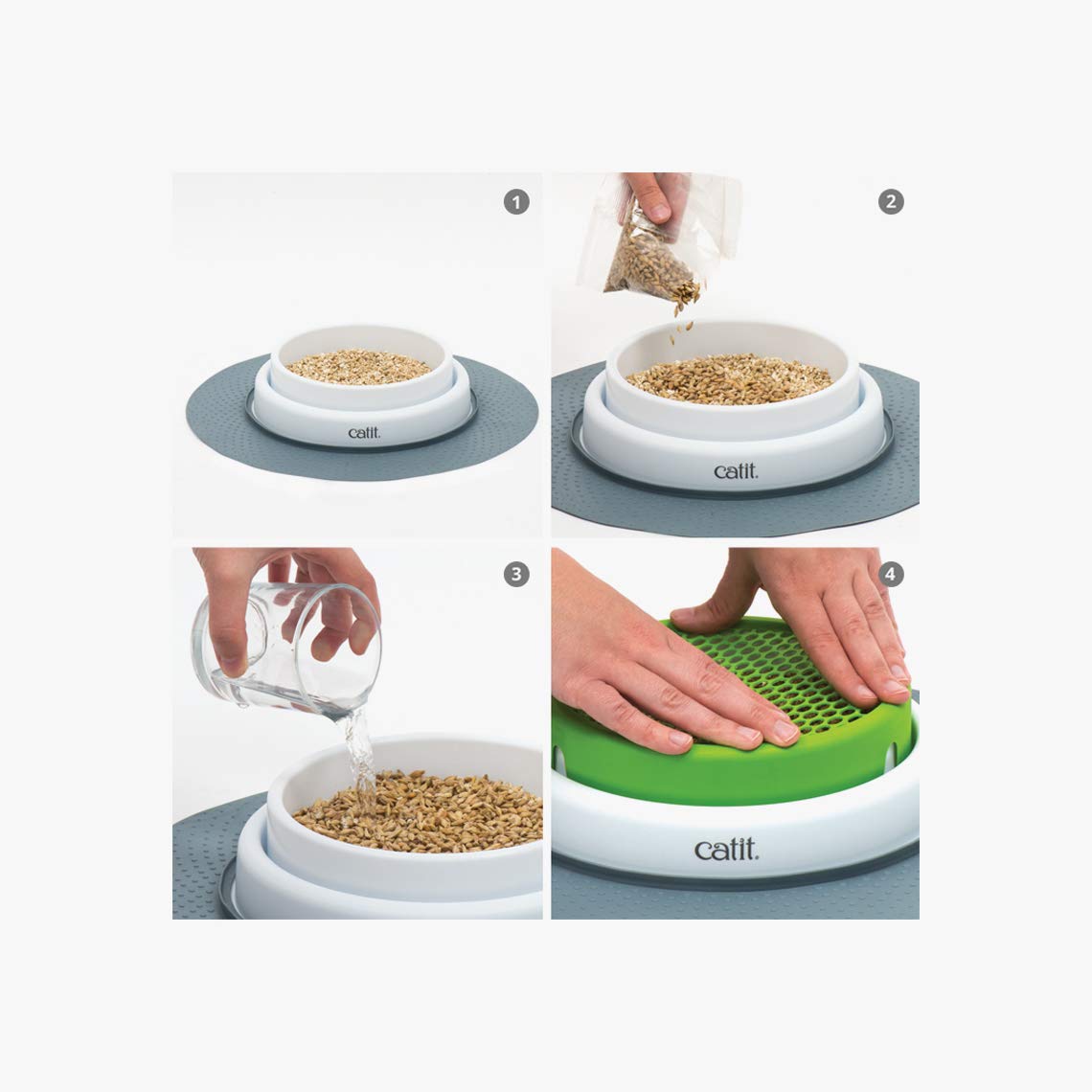Catit Senses 2.0 indoor enrichment with cat grass for play