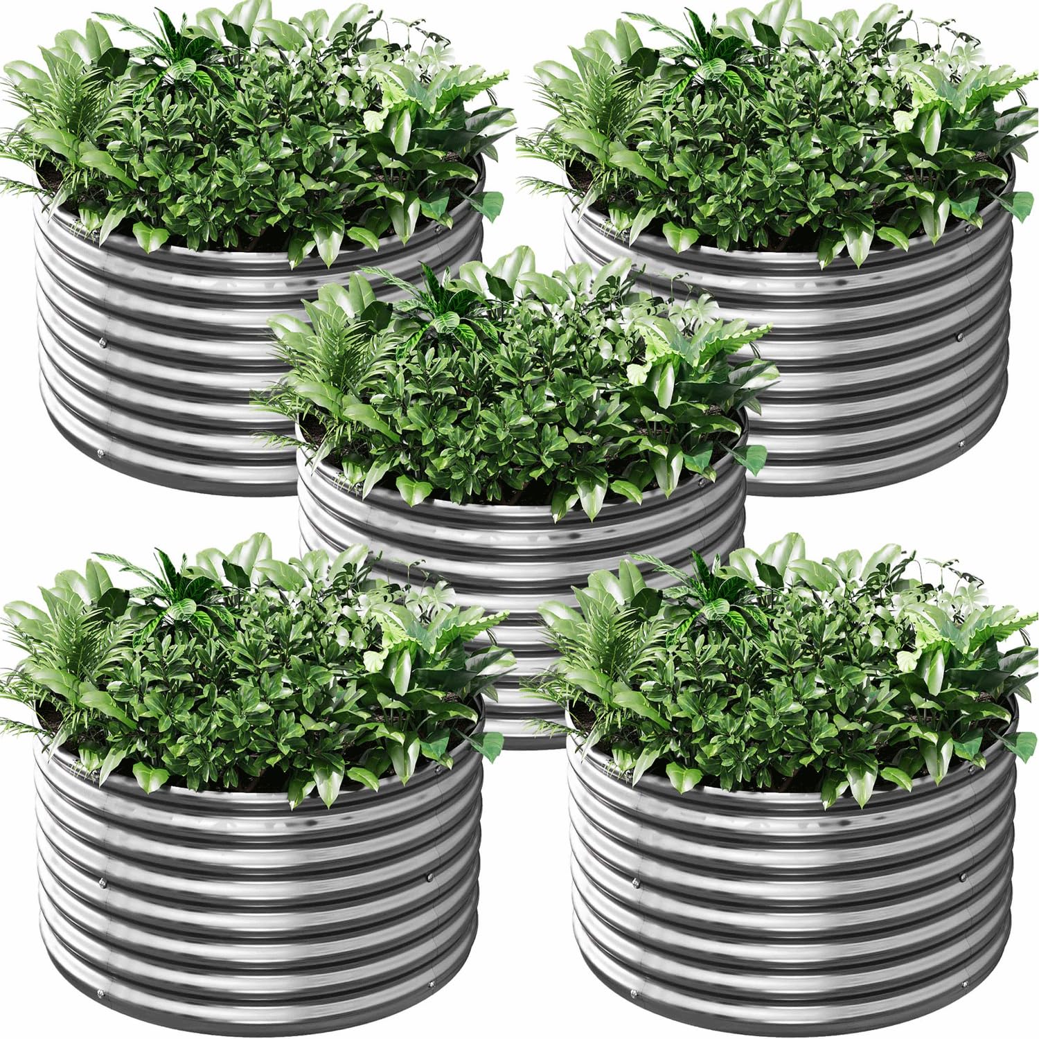 CATMANOR 2x2ft round raised bed ready for quick, tool-free assembly