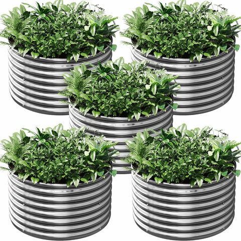 CATMANOR 2x2ft round raised bed ready for quick, tool-free assembly