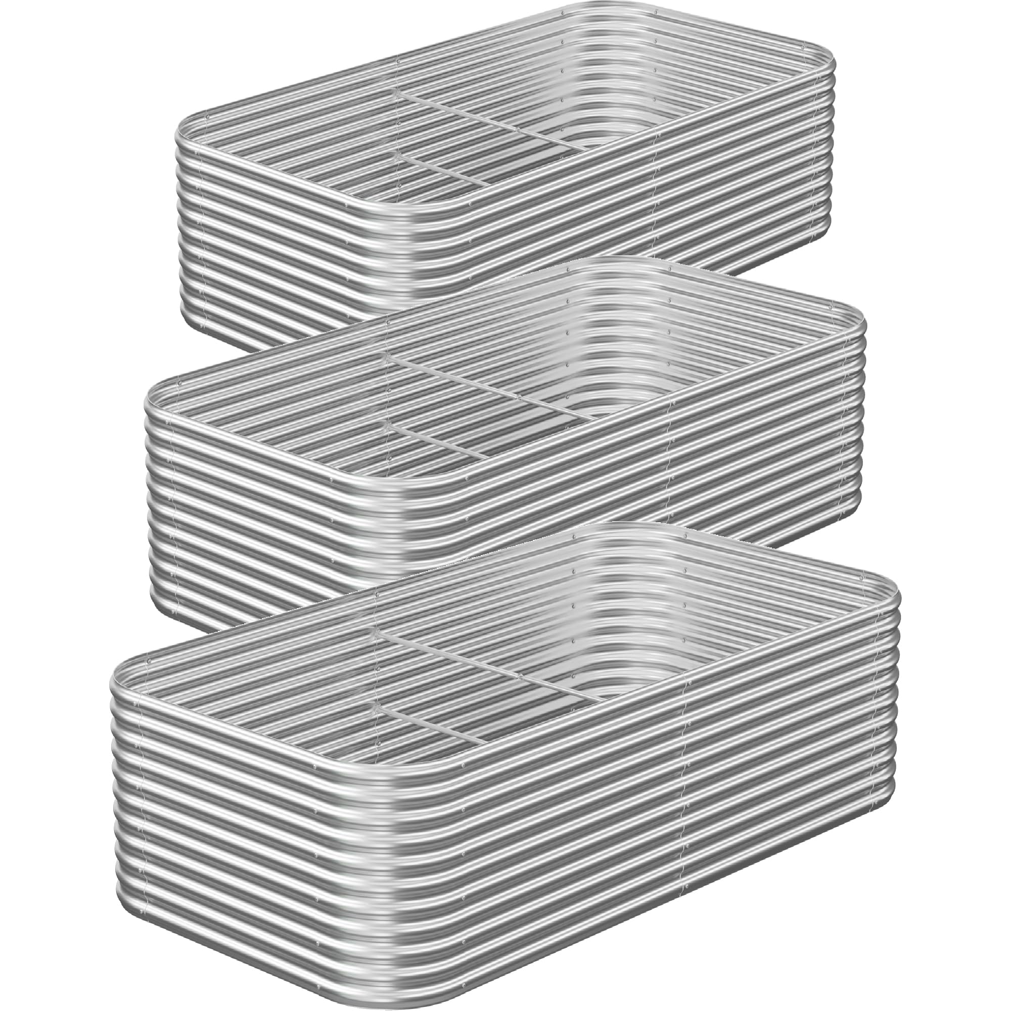 CATMANOR 3-pack tall 4x2ft raised bed kit for durable outdoor planting