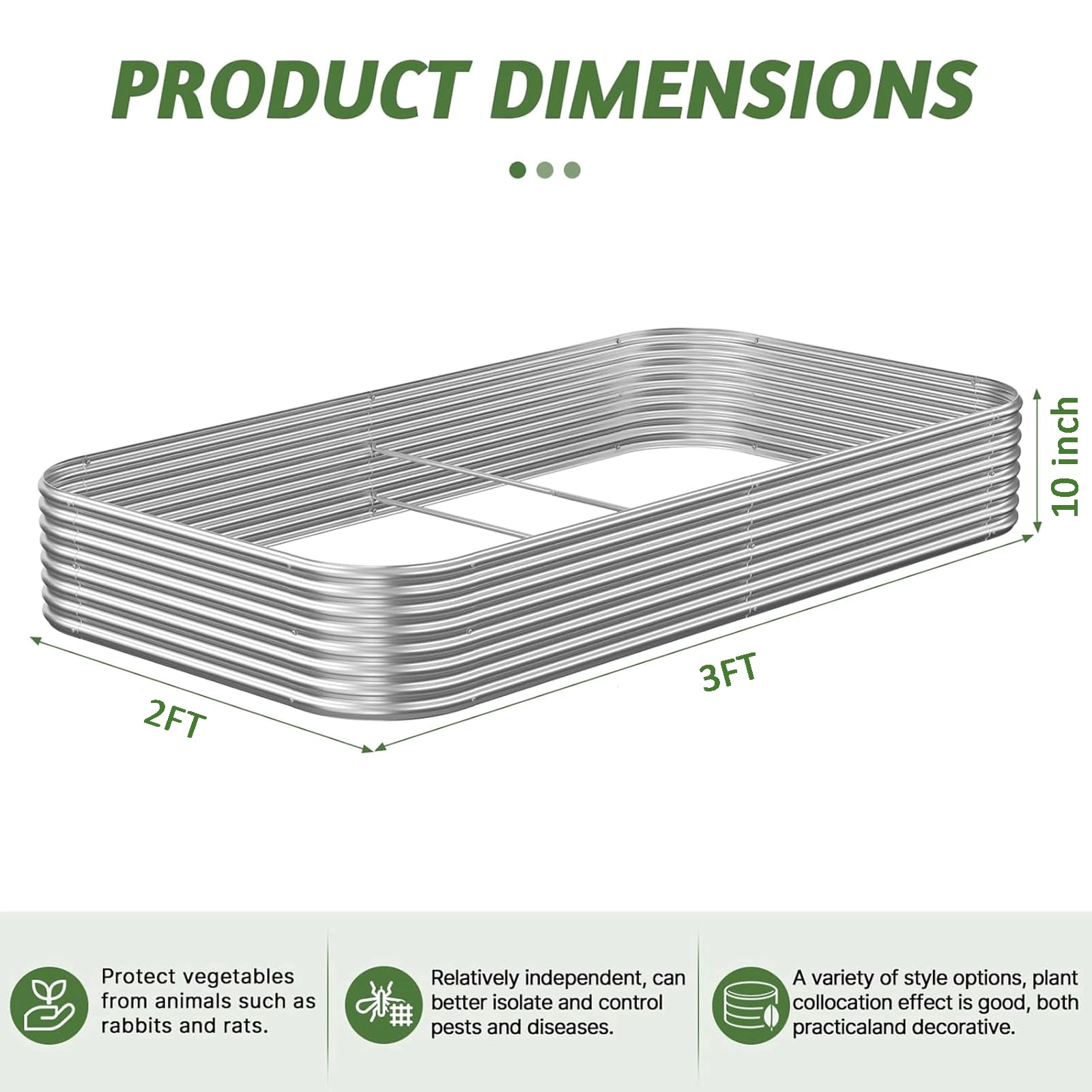 CATMANOR 3x2ft raised bed pack side view showcases compact design and versatility