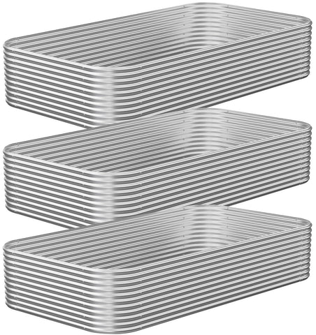 CATMANOR corrugated galvanized steel raised bed 4x2ft for durable outdoor gardening