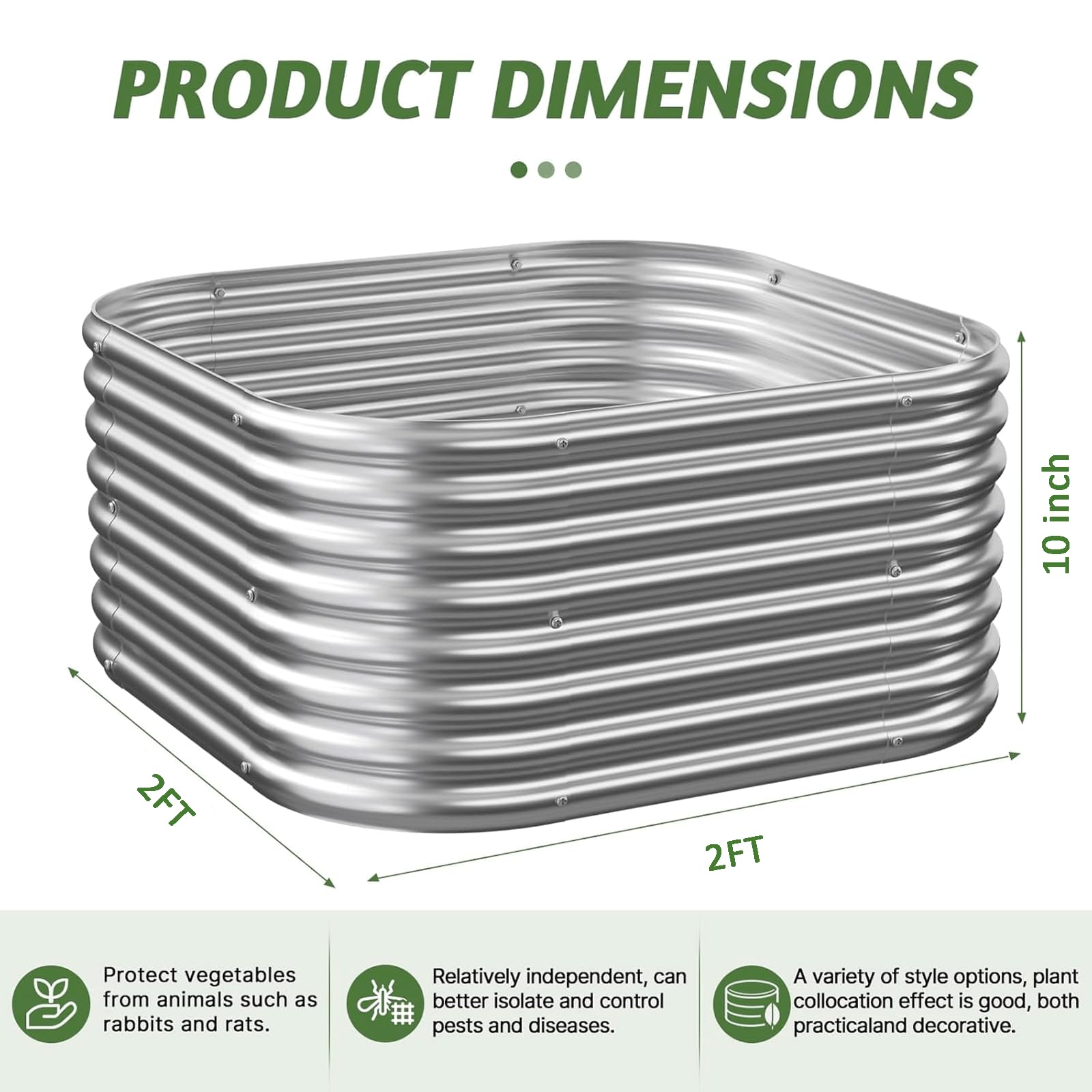 CATMANOR galvanized steel construction ensures durable, weather-resistant garden beds.