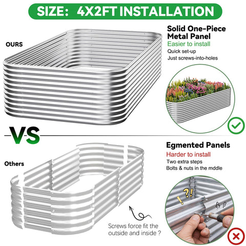 CATMANOR galvanized steel open-base bed highlighting drainage and healthy roots