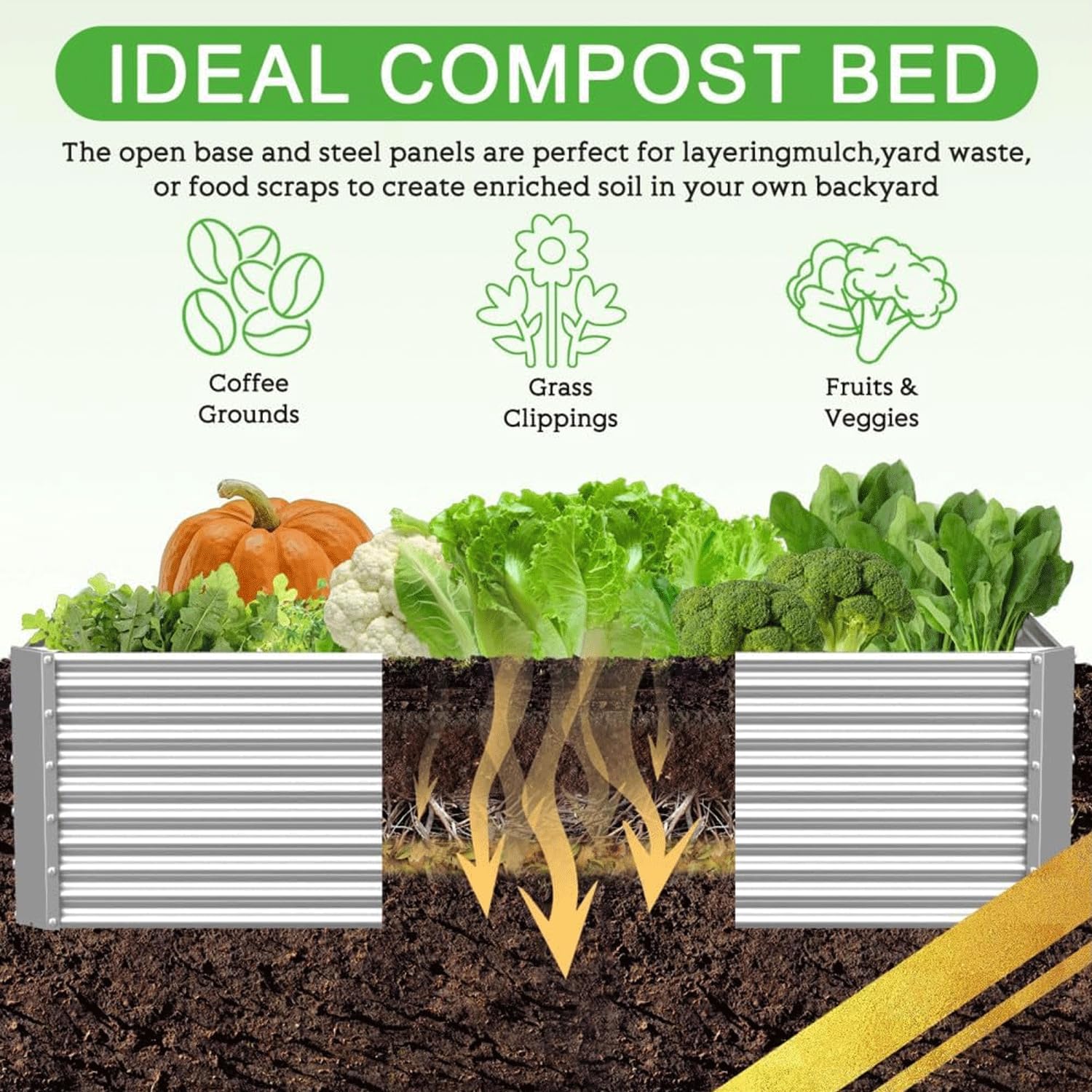 CATMANOR outdoor bed in use with vegetables illustrating productive garden space.