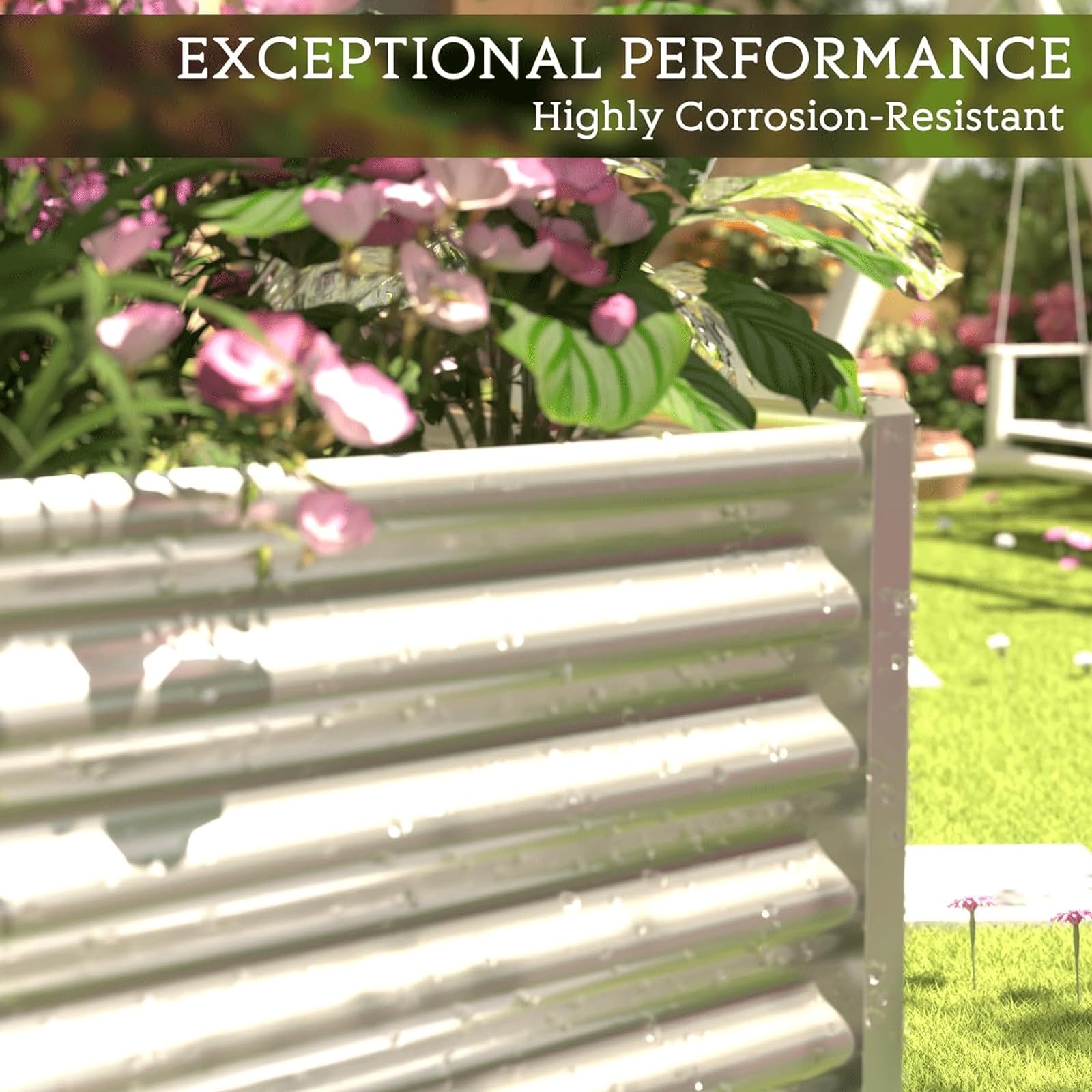 CATMANOR rectangular bed 36x18 inches fits patios, balconies, and small yards.