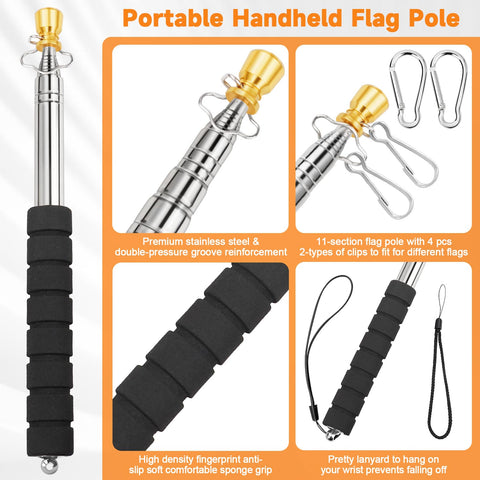 CATMOOW flag pole stainless steel finish for durability and style