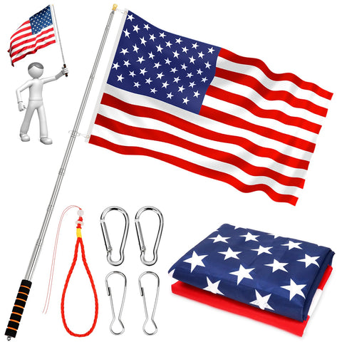 CATMOOW flagpole extended with 3x5 US flag for high-visibility outdoor events