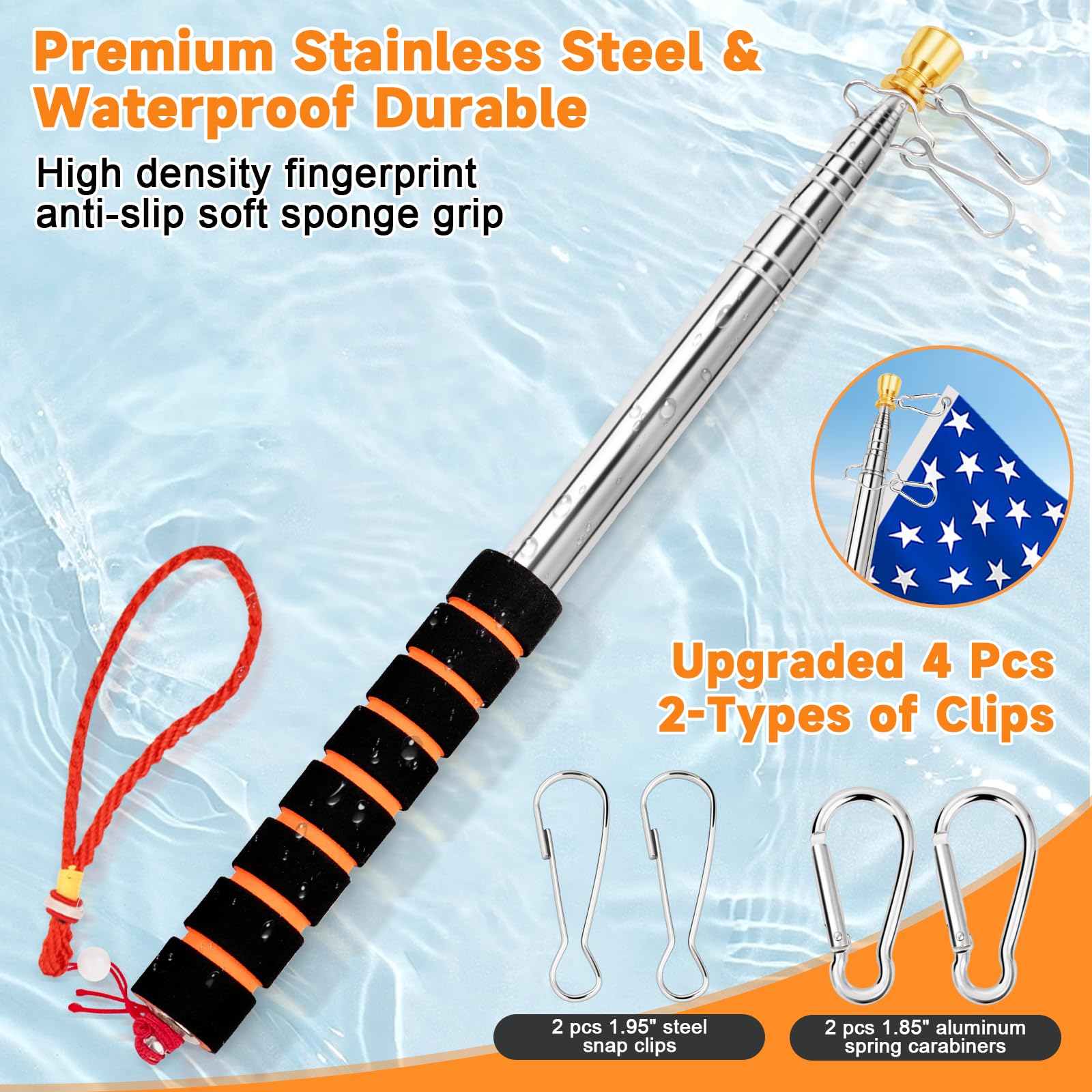 CATMOOW flagpole ready for sports, travel, and outdoor use