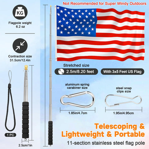 CATMOOW vivid 3x5 US flag ready for daylight visibility