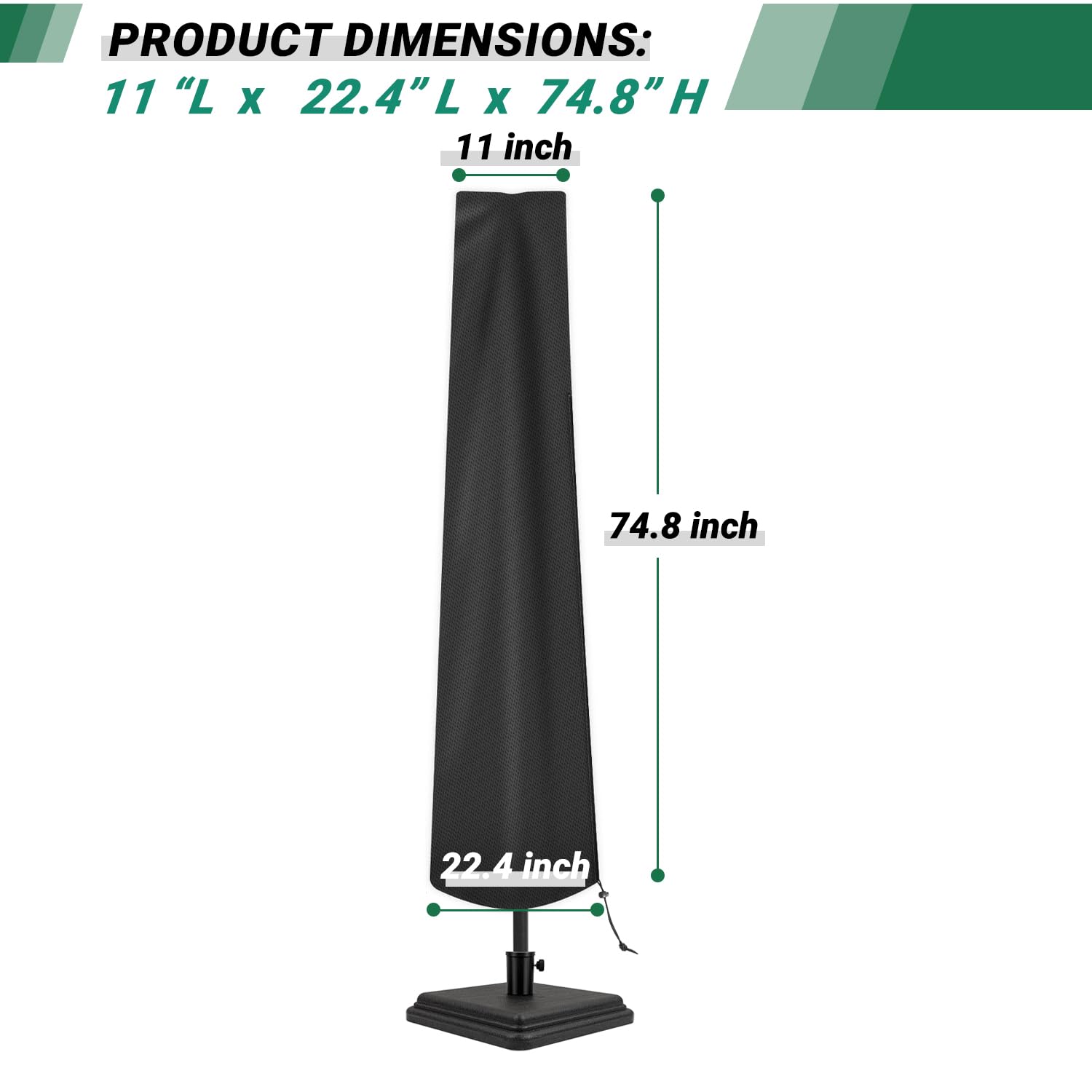 CATOTEL umbrella cover with drawstring and buckles keeps wind out