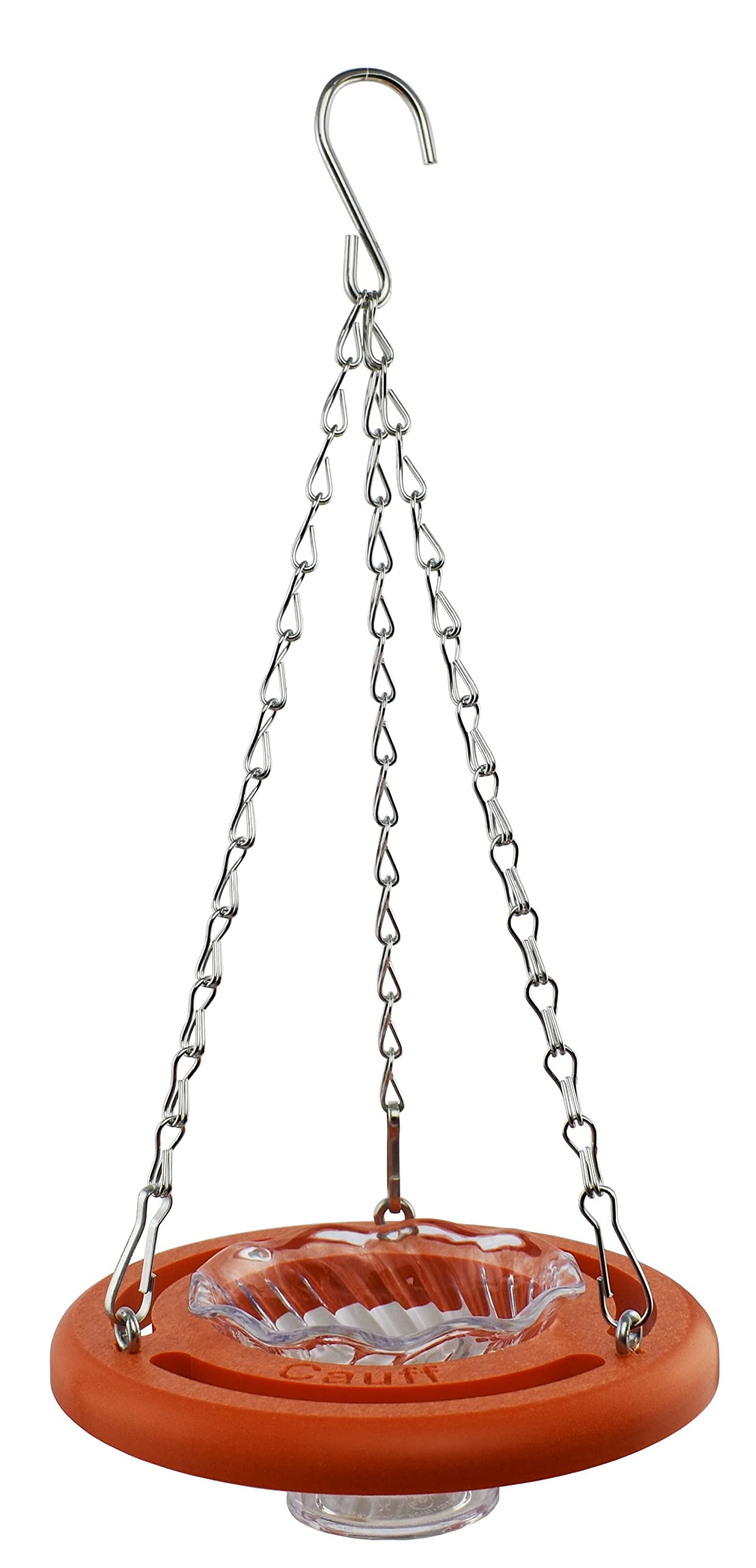 Cauff oriole bird feeder in bright orange, 6-inch design attracts Baltimore Orioles.