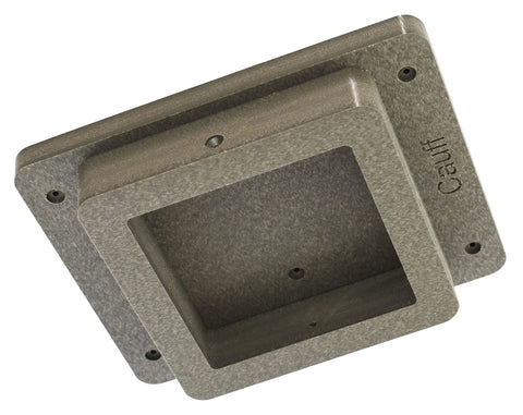 Cauff post-mount adapter on a 4x4 post provides sturdy bird house mounting.