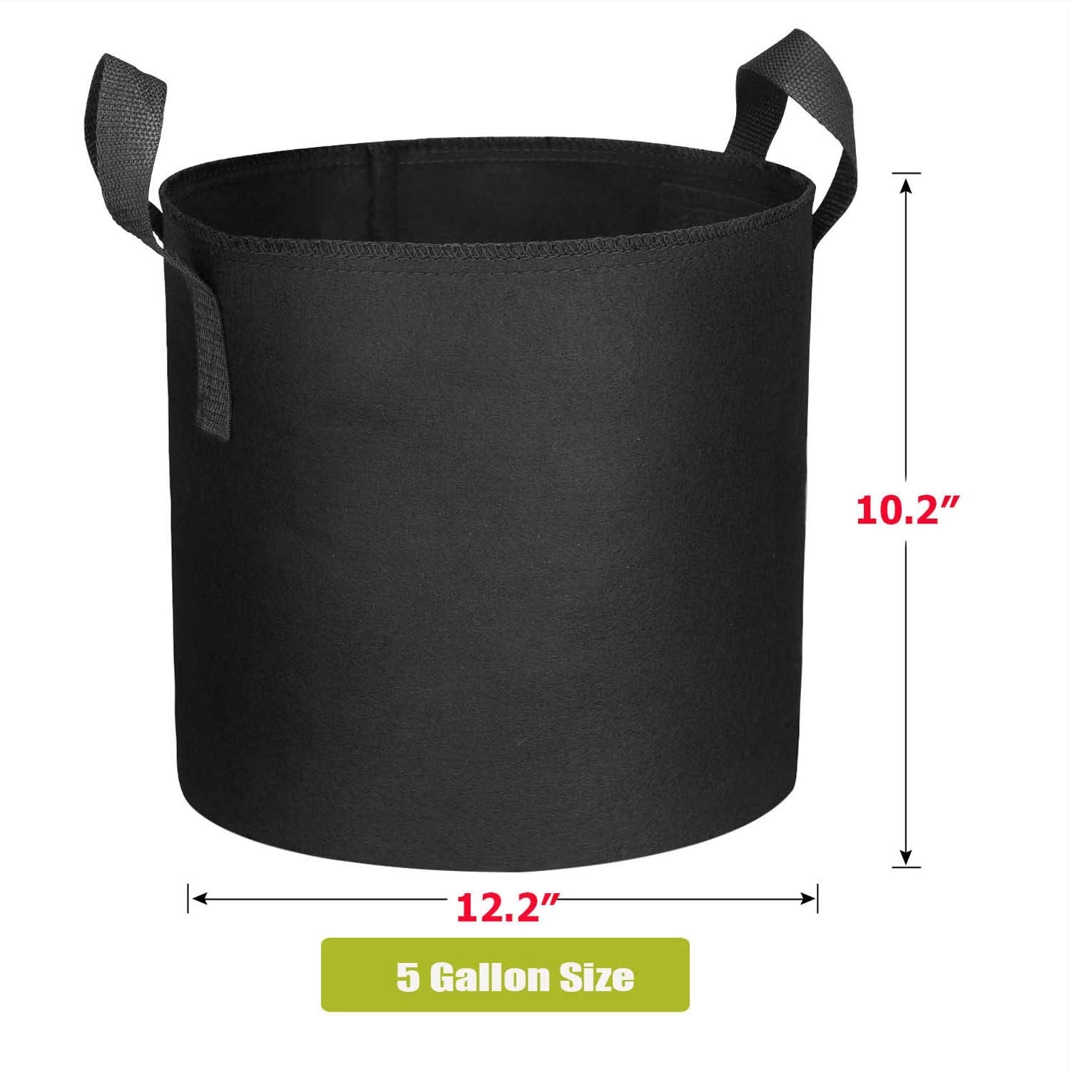 Cavisoo grow bag reinforced handles emphasize weight-bearing support for full soil loads.