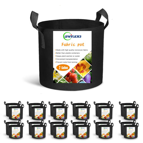 Cavisoo 24-pack grow bags with heavy-duty thickened fabric for long-lasting planting