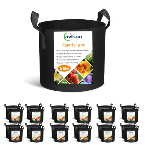 Cavisoo 24-pack 5gal grow bags folded for storage and reuse