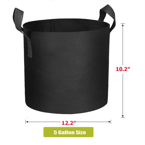 Cavisoo 5gal grow bags with reinforced handles for easy transport