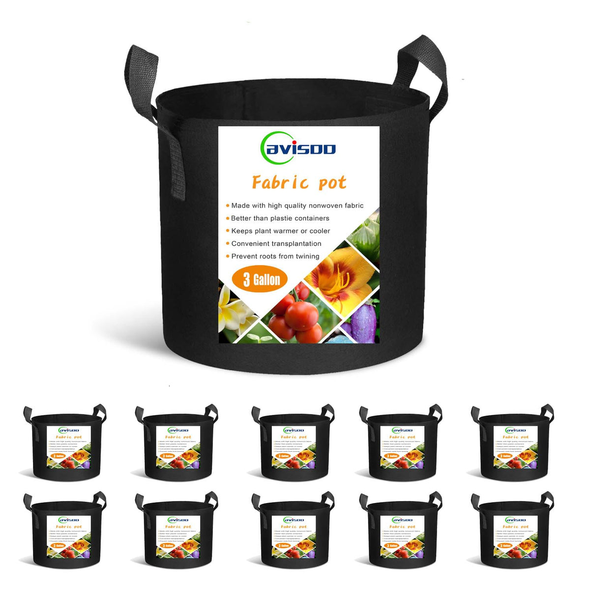 Cavisoo 3-gallon grow bags demonstrate durable construction for repeated plantings.