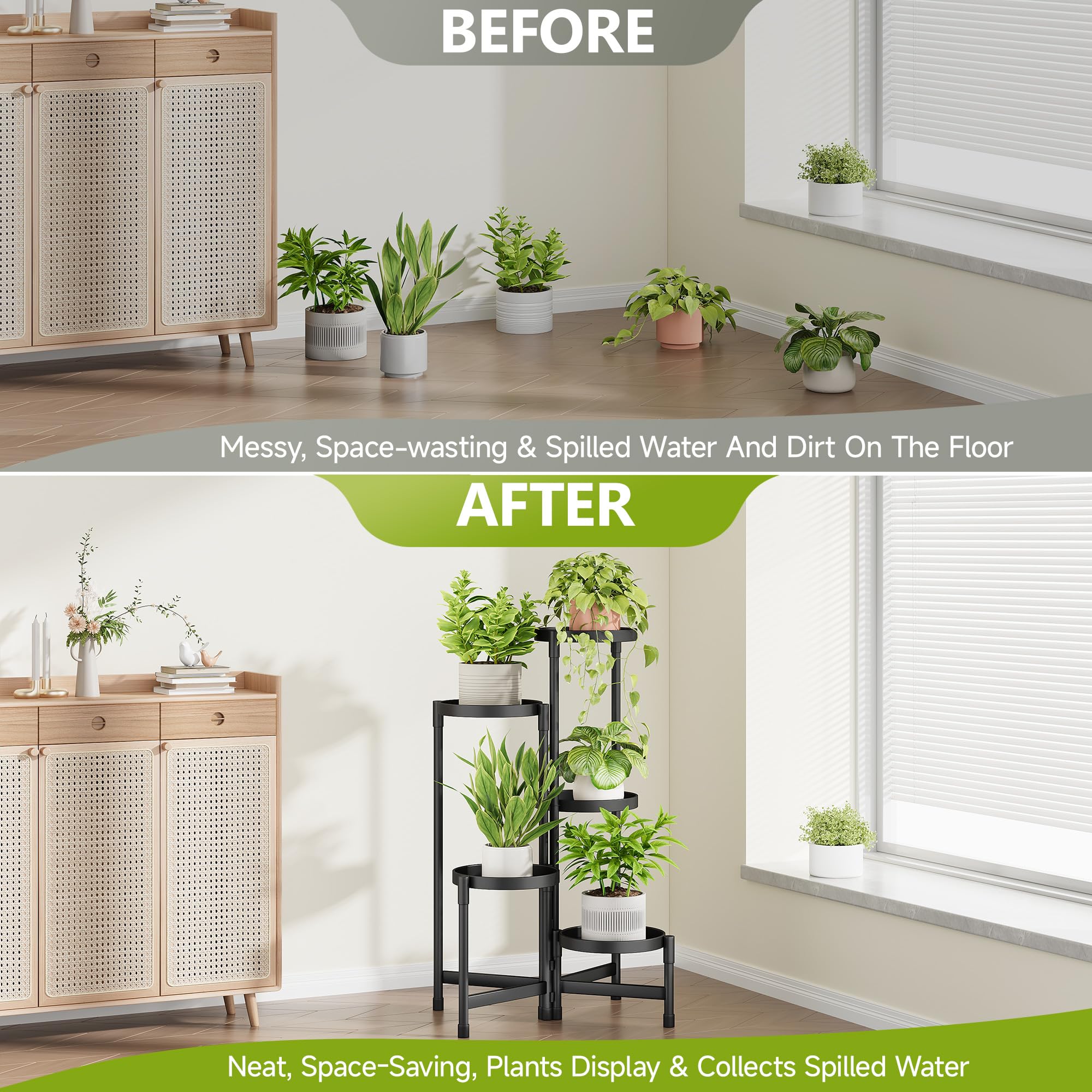 Cawukege sturdy metal frame delivers robust support for taller plants.