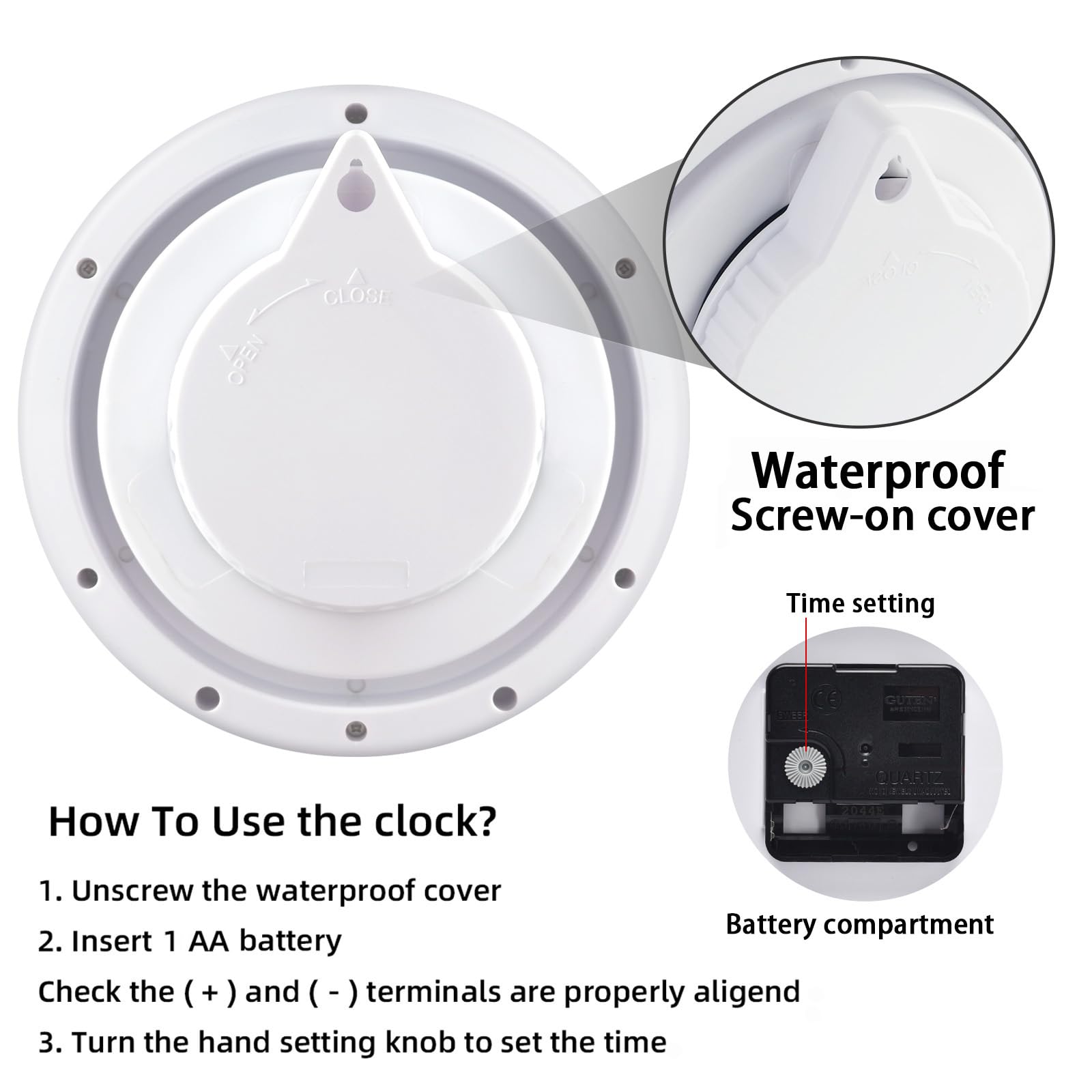 Caysie clock large dial provides quick time reading from a distance