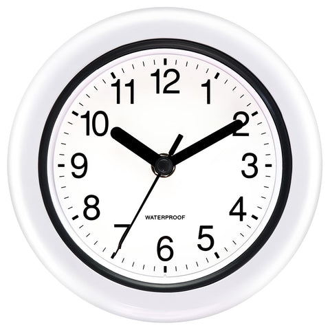 Caysie clock sealed outdoor front view showing weatherproof design for patios