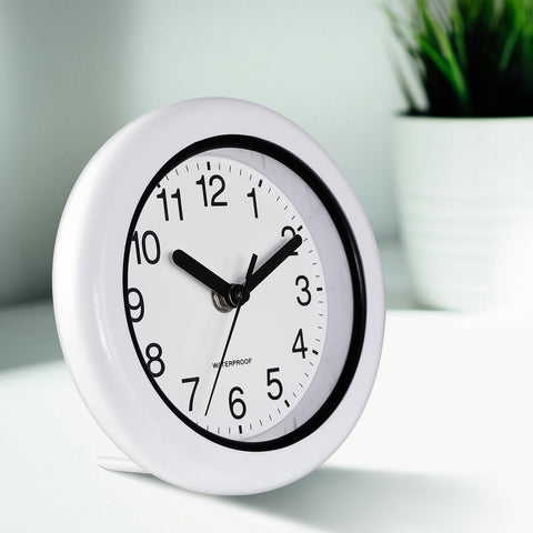Caysie clock table-standing base enables flexible placement anywhere indoors or outdoors