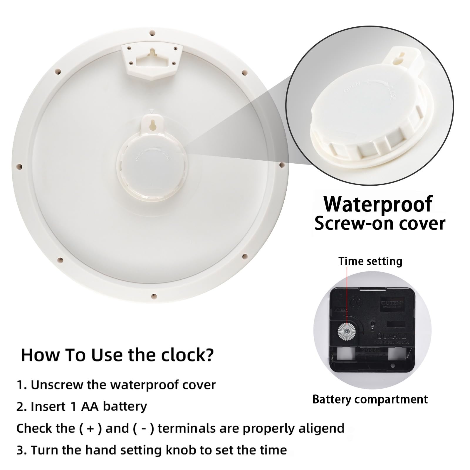Caysie elegant brown patio clock complements decor and easy timekeeping.