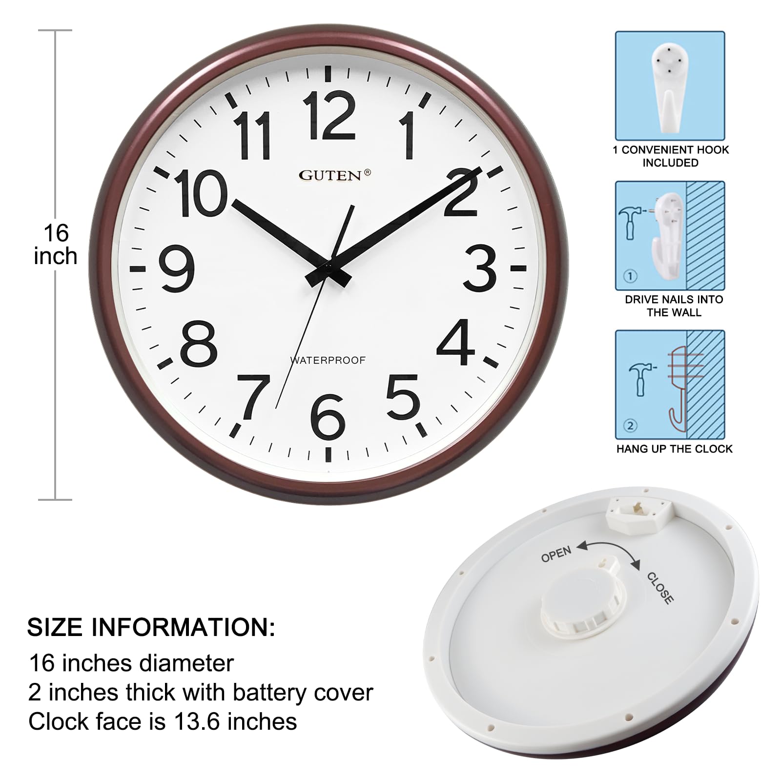 Caysie outdoor clock by poolside boosts time awareness during outdoor activities.