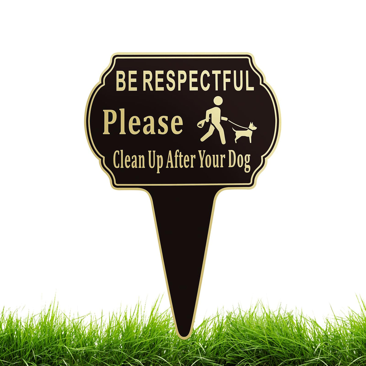 CBCJIEHUXL Clean Up Dog Sign front view with double-sided visibility.