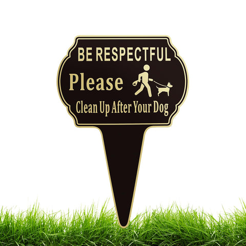 CBCJIEHUXL Clean Up Dog Sign front view with double-sided visibility.