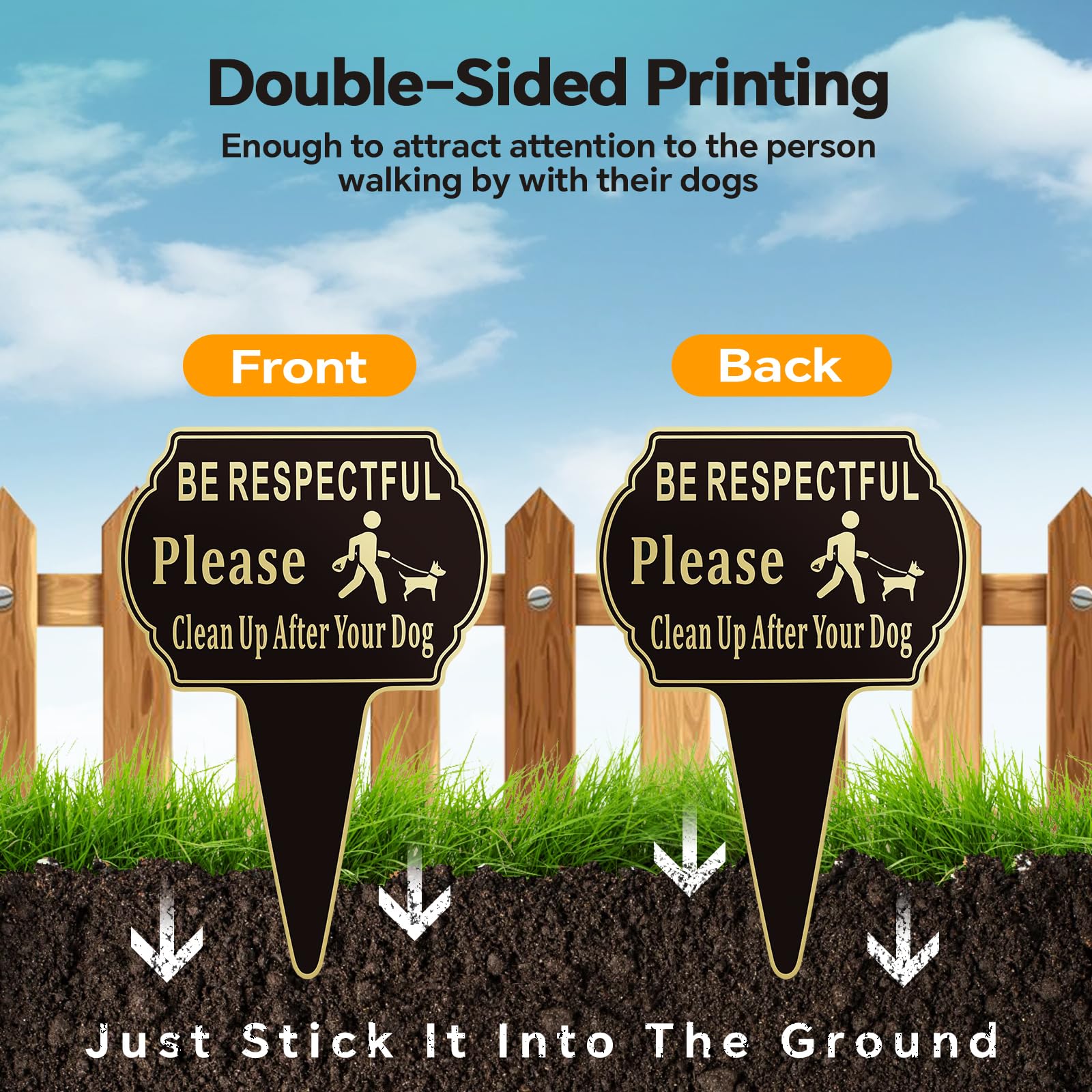 CBCJIEHUXL double-sided sign 13-6x9 back view withstands weather.