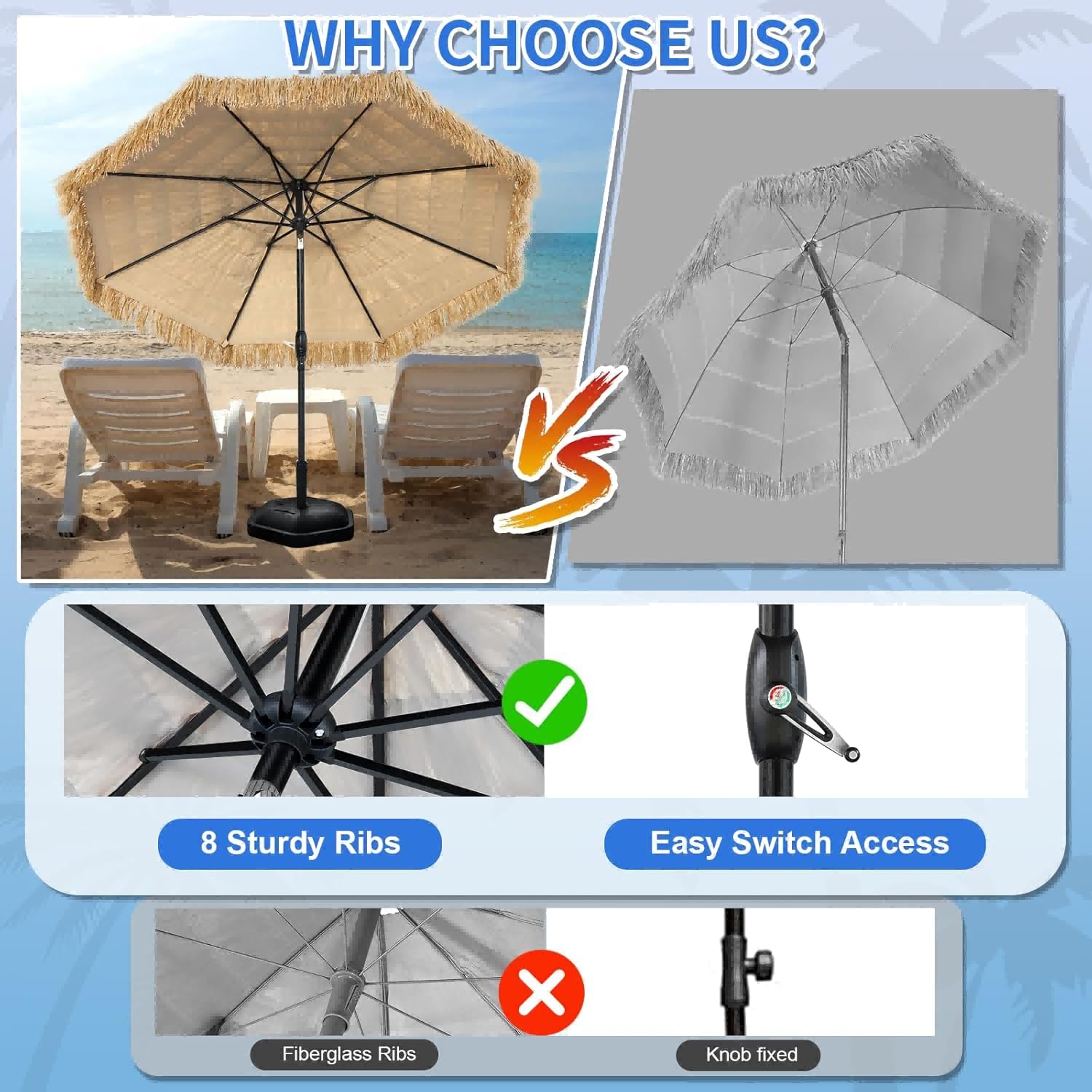 CBFULLRES umbrella crank lift enables easy height adjustment.