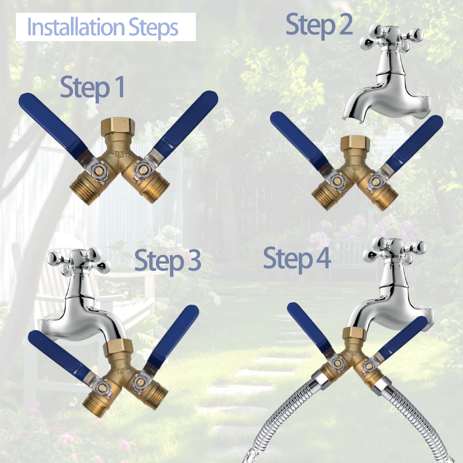 Cbumane brass faucet adapter supports standard 3/4 in connections