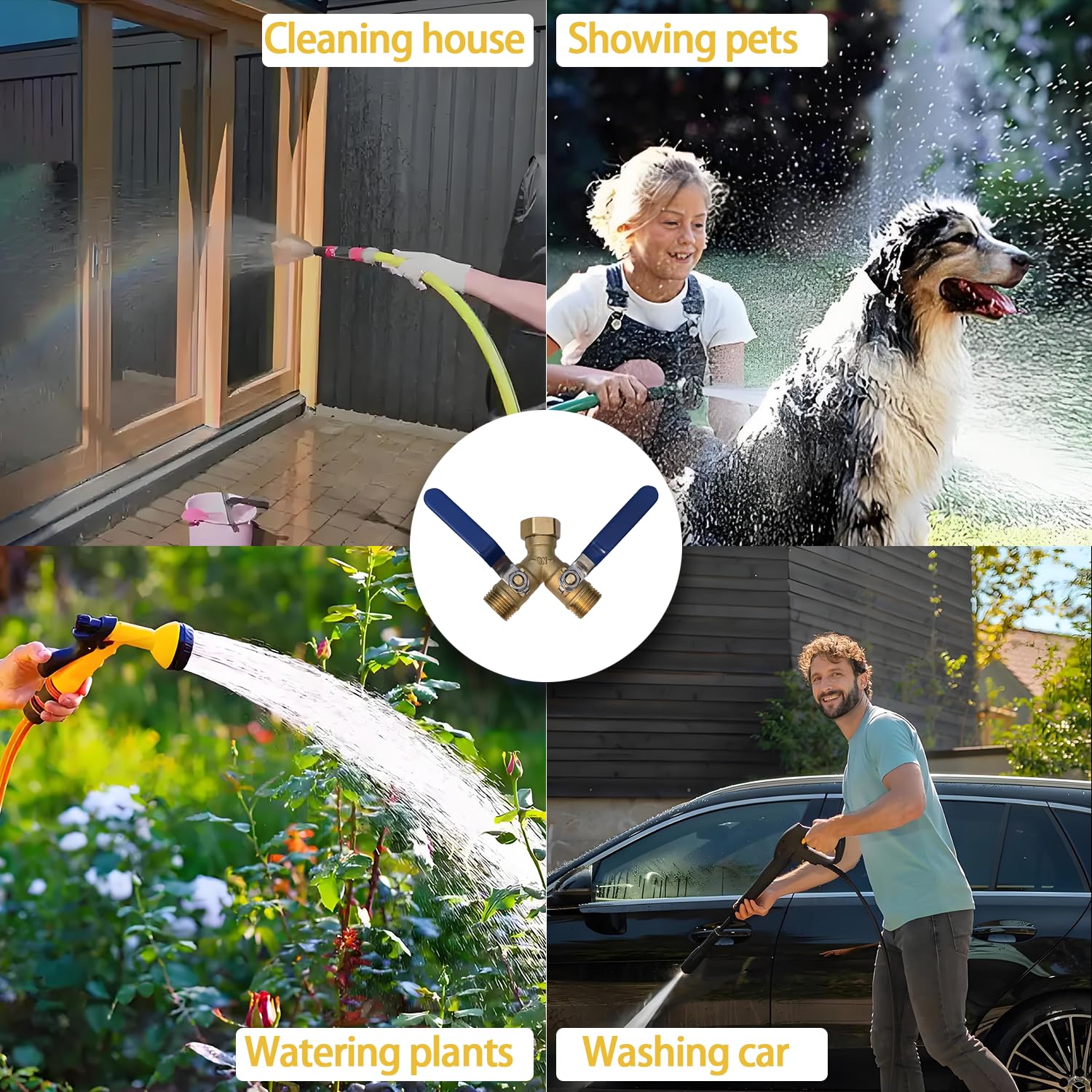 Cbumane hose diverter aids car washing and outdoor cleaning